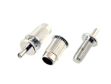 (2) Chrome M8 Import to ABR Post Adapter Guitar Bridge Stud Kit BP-0392-010