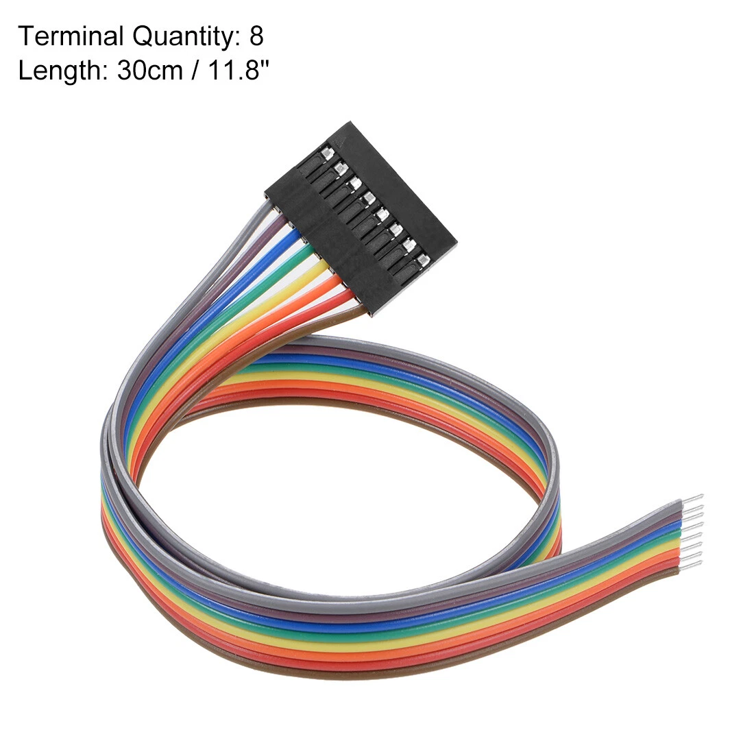 Breadboard Jumper Wires 8 Pin 30cm Female to Tined Tip Cable for