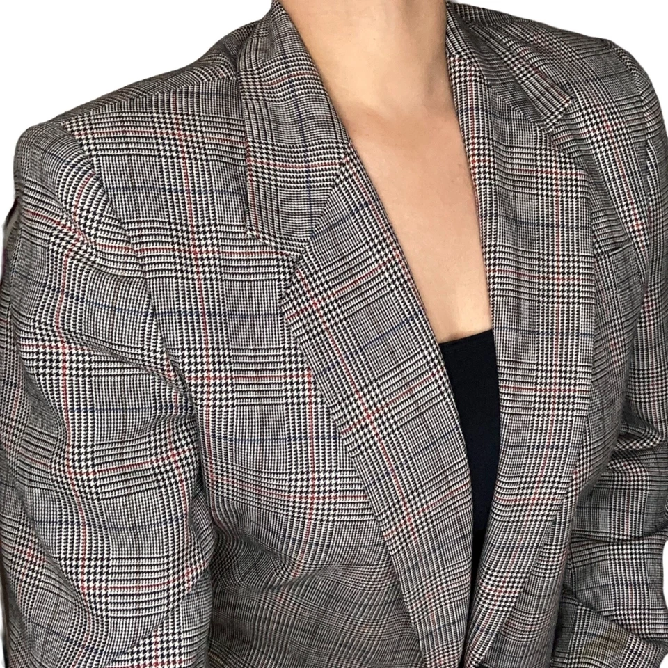 Saks Fit Avenue Mujer Blazer Gris Talla 8 M Estilo Informal Foto 4 de 4
