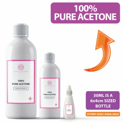 LOTUS BLOOM Pure Acetone 100% Formulation - Gel Nail Polish Remover 1L Litre 500ML 250ML 1L