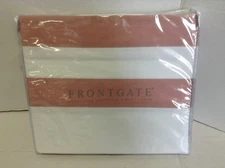 Frontgate Hamptons Stripe Linen Kitchen Dining Table Cloth 70"x124" Blush 