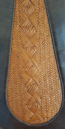 Genuine Homero Ortega by Angelica Molina, Brown Leather and Straw Bag. - 第 3/9 張圖片