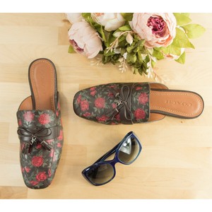 Coach-Mahogany-Signature-Red-Leather-Tassel-Logo-Mule-Loafer-Size-10-NIB-G1846