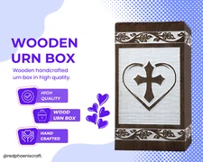 Wooden Hand Carved Urn for Human Ashes | Memorial Wooden Urns for Loved Ones Pet