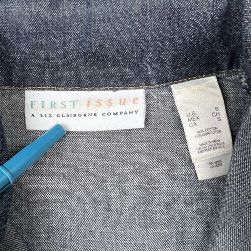 First Issue A Liz Clairborne Company Denim Jacket Size Small Womens Embellished - Picture 4 of 10