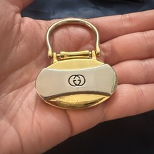 VINTAGE DESIGNER GUCCI TWO TONE KEYCHAIN