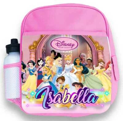 DAILYGIFTS Personalisierter Kinder Rucksack beliebiger Name Prinzessin Mädchen Kinder Schultasche 1