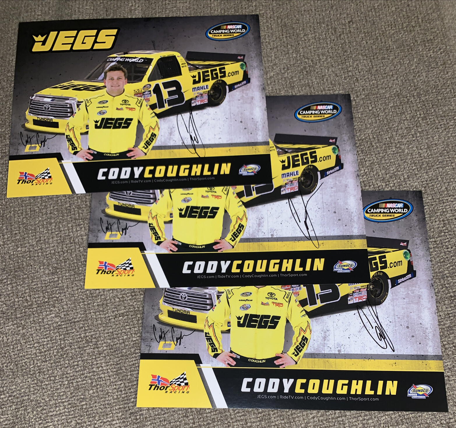 Cody Coughlin Signed 2017 Jegs Postcard Hero Card Nascar Auto Coa X | Ebay