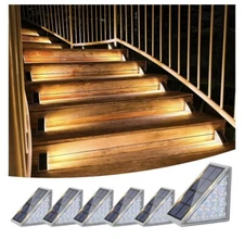 VOLISUN Solar Stair Lights 6 Pack, Solar Step Lights Outdoor Waterproof IP67