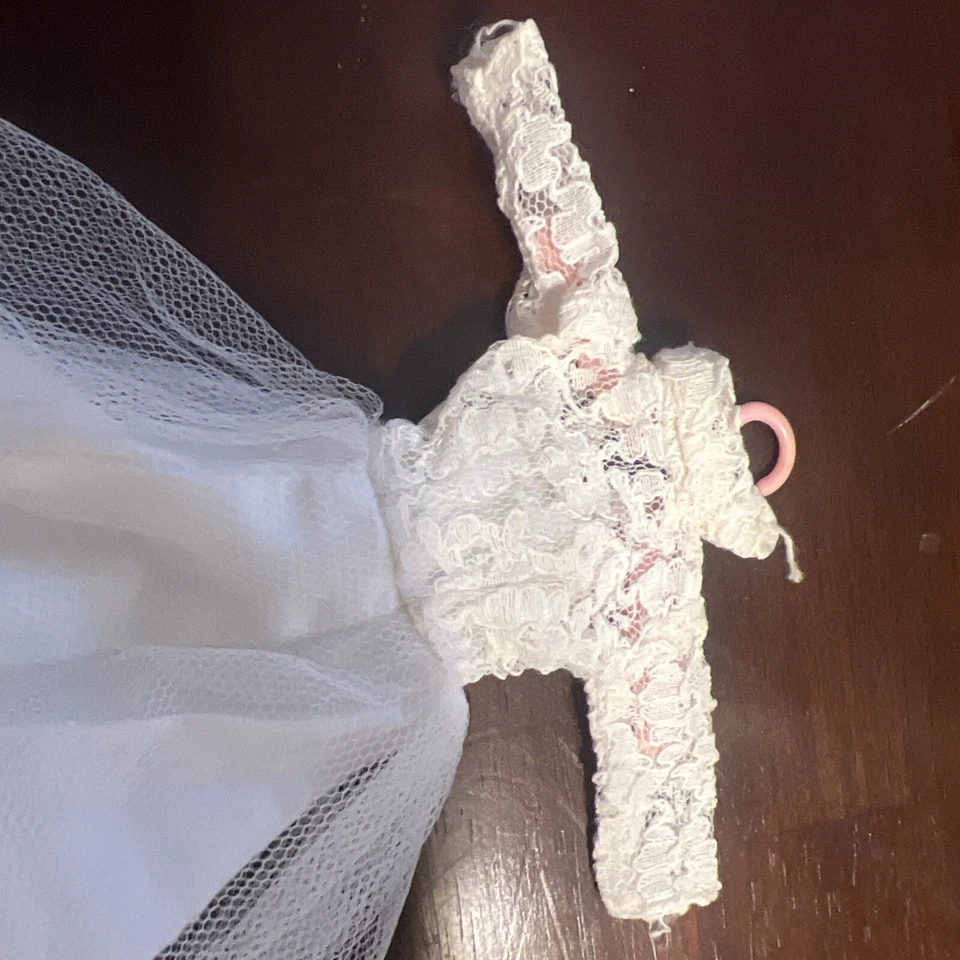 Vintage Barbie Clone Wendy  Wedding Dress Uneeda Lace Tulle High Neck With Veil - Image 2 of 4