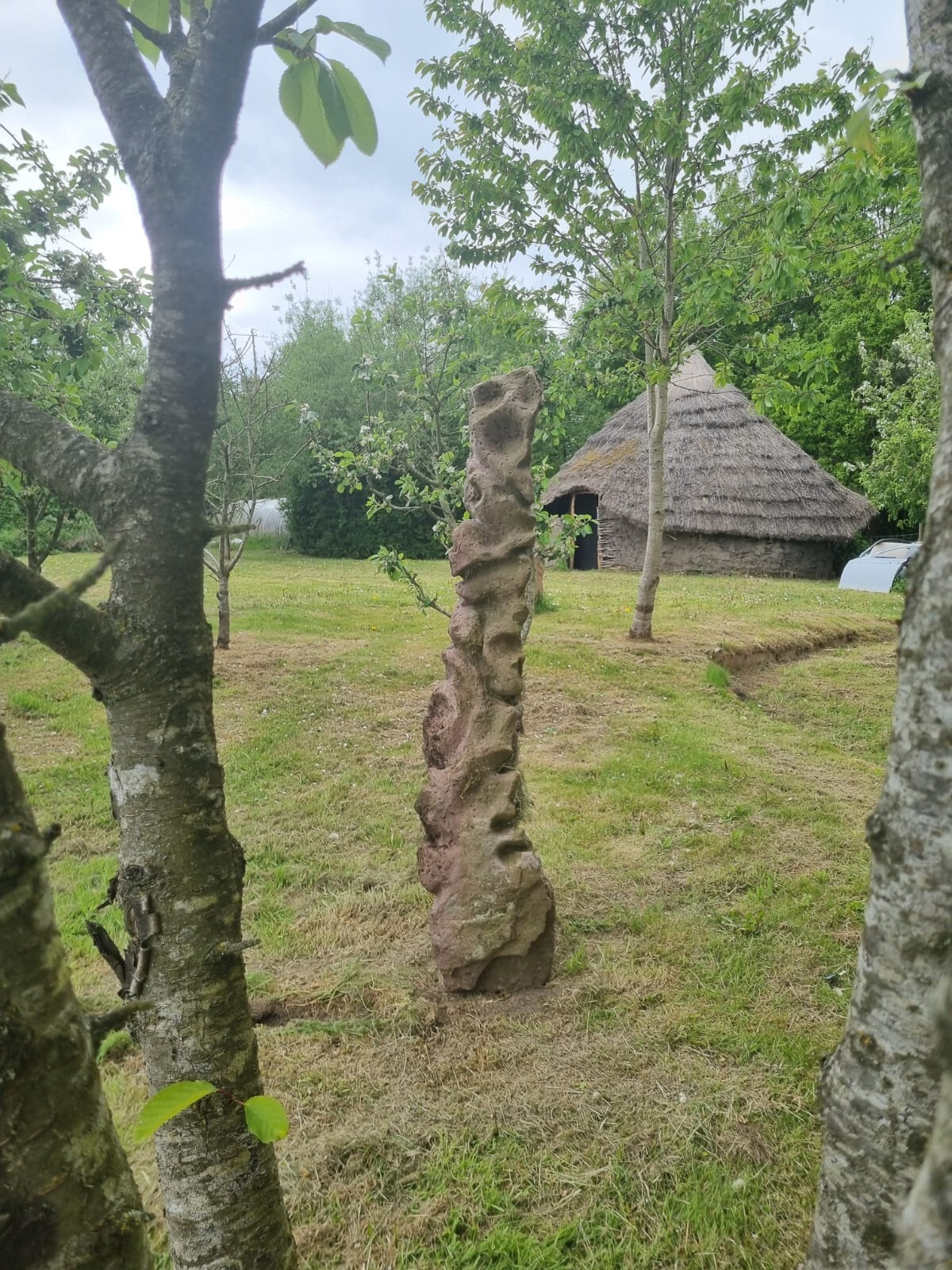 Unique  Contemporary Stone Garden Sculpture By Gary Carlow