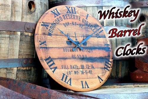 Whiskey Barrel Clock - Bourbon Barrel Head Wall Hanging Clocks - Picture 17 of 37