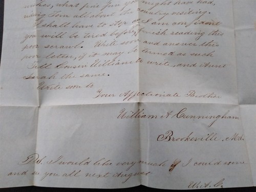 Maryland: Brookeville 1850 Stampless Cover, XF STRAIGHT LINE WITH DATE BELOW - Picture 7 of 7
