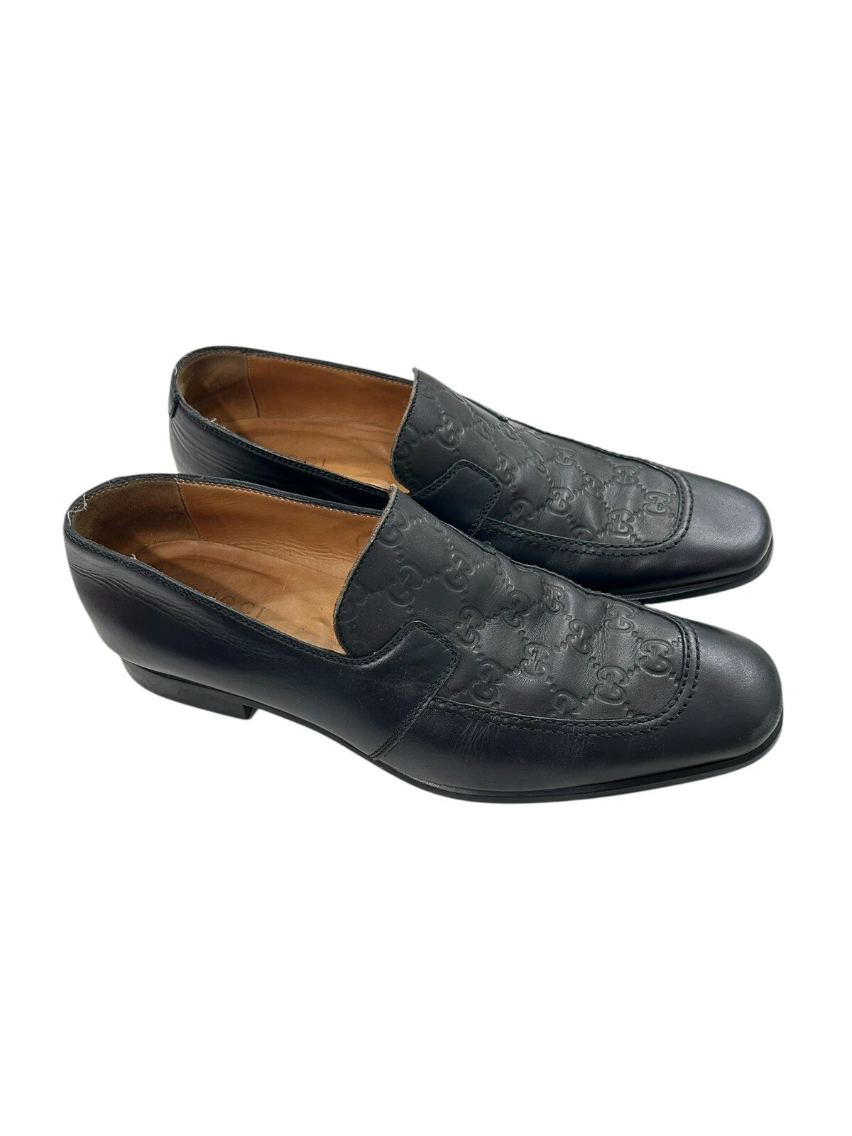 Gucci dentelle moins Oxford GG cuir noir gaufré 7,5 D