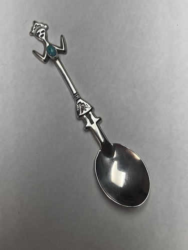 Vintage Indianer Navajo Sterling Türkis Yei Löffel - Bild 2 von 6