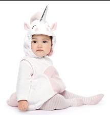 3pc Carter s LIGHT PINK Unicorn Costume Hooded Vest/top Baby 1 Year 12 m month