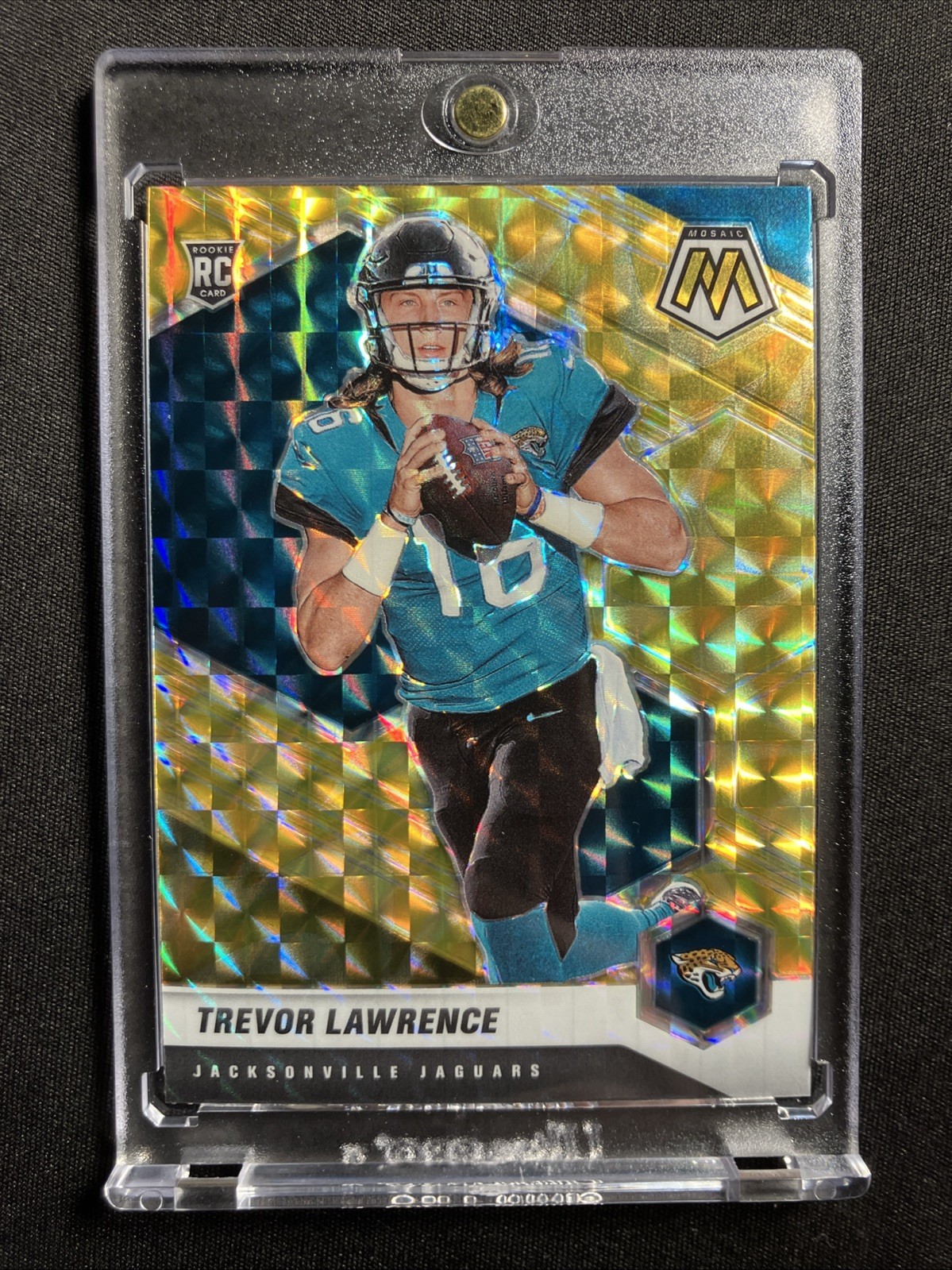 2021 Panini MosaicRookies Trevor Lawrence #301 Reactive Yellow Mosaic Prizm (RC)