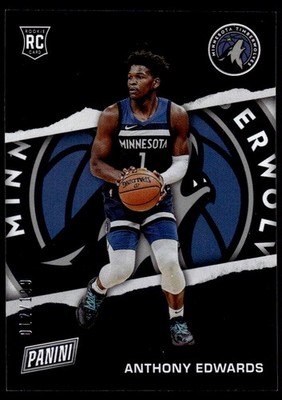 2021-22 Panini Fathers Day Blue Holo Anthony Edwards Rookie 012/199 Minnesota