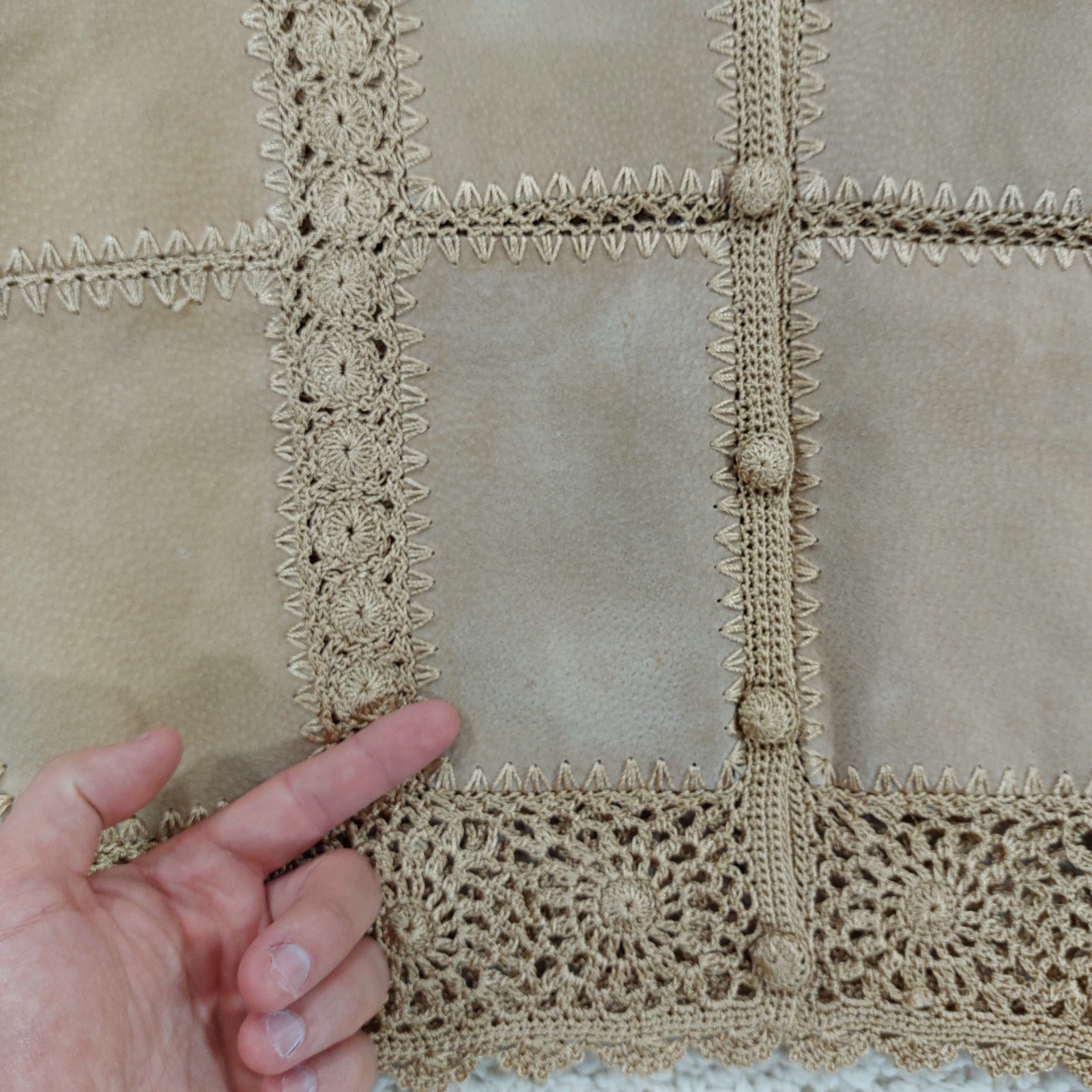 Scully Suede Crochet Patch Work Jacket Women's Sz… - image 14