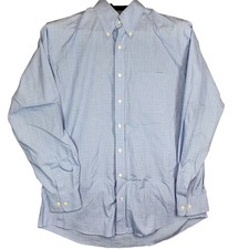 Kirkland Signature Shirt Mens 16.5 34/35 Blue Non-Iron Traditional Fit Button Up