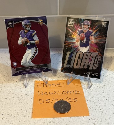 JJ McCarthy Rookie Lot- Totally Certified Pink Mirror & Optic Light It Up
