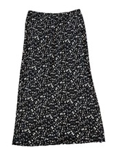 Vintage Carole Little Skirt 2X Boho Floral Maxi Black Flowy Gypsy Romantic Y2K