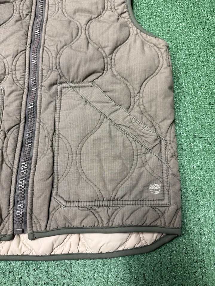 Colete Feminino Vintage Y2K Timberland Acolchoado Reversível Tamanho 10 Roupa de Trabalho Grunge - Imagem 2 de 4