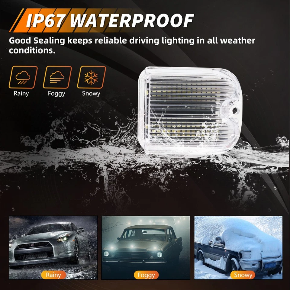 2X Clear White LED Backup Reverse Light Lenses For 1966 Chevy Chevelle & Malibu - Image 4 of 4