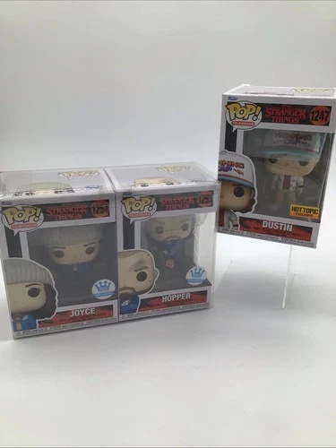 Lot Of 3 Stranger Things Funko Pop Figurines/Exclusive/Dustin/Joyce/Hopper