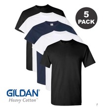 Gildan 5-pack Bulk Solid Heavy Cotton Short Sleeve Blank Tee T-Shirt S-5XL New