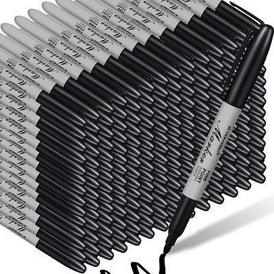 Permanent Markers Bulk Black Permanent Marker Set Fine Point Marker Pens Work on