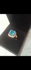 Antique 3 Carat Blue Topaz Ring With Diamonds — photo 1