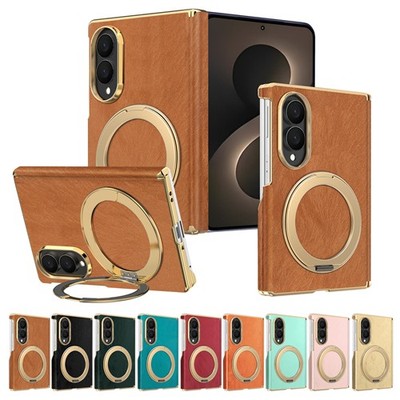 360 drehbare magnetische Ständer Hülle für Samsung Z Fold 8 Ultra 7 6 Leder Cover