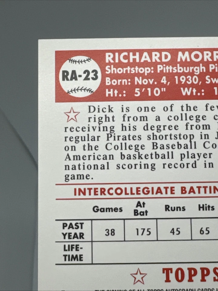 Autógrafo Topps Black Wrapper Redemption 2011 Dick Groat #RA-23 Piratas 3/60 Foto 4 de 4