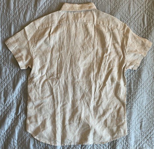 J. Crew Factory Herren Kurzarm Leinenmischung Hemd in Ecru Größe L $ 98 AL188 - Bild 7 von 7