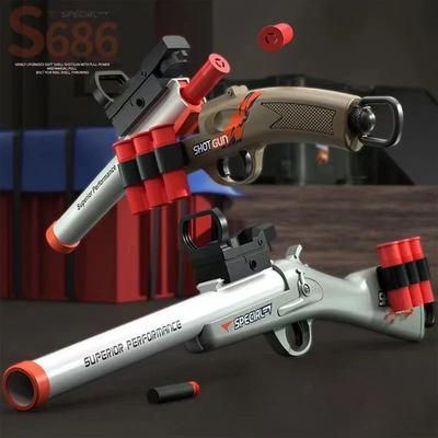 特撮 shellkid S686 Soft Bullet Toy Shotgun Shell Ejecting Blaster Gun for Kids