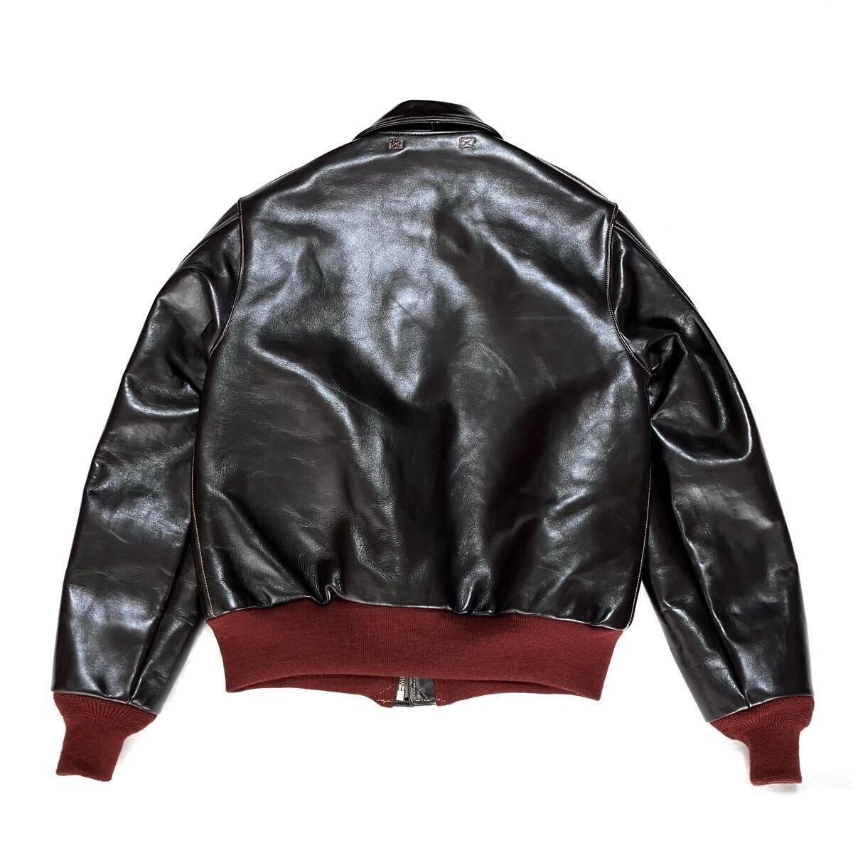 Buzz Ricksons A-2 Leather Jacket Size 40 Brown/Re… - image 2