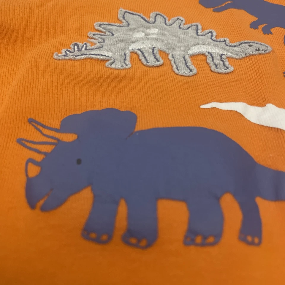 Carter’s Long Sleeve Tshirt 5t Orange Dinosaurs Graphic And Patchwork - Image 3 of 4