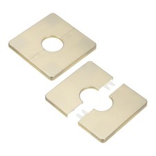 2-Pack Wall Split Flange, 25mm OD Pipe ABS Escutcheon Plate Square Gold Tone 
