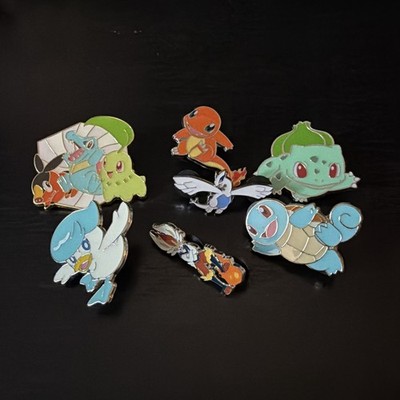 Pokemon Enamel Collector Pins -  Lot of 7 - Official - Starters + Lugia!