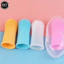 Pet Dog Cat 360  Finger brush Toothbrush Full Surround Silicone Bristles Oral