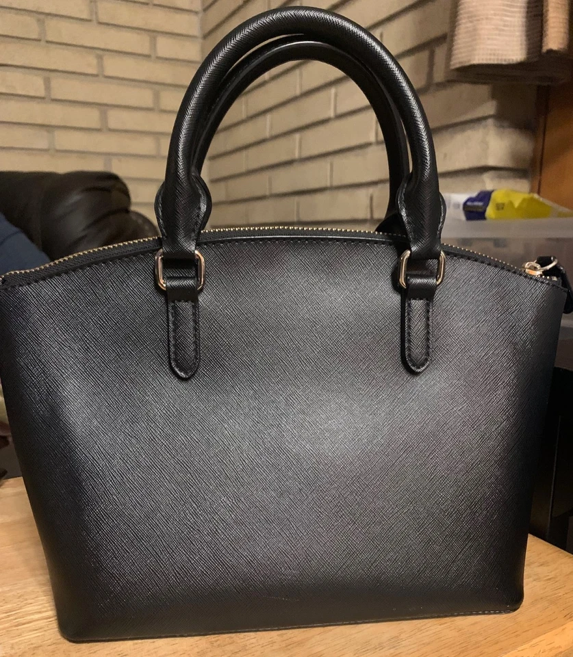 DKNY Black Satchel Handbag with Gold Accents in great condition Foto 2 de 4