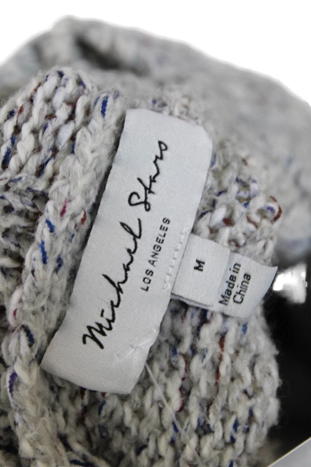 Женский вязаный свитер Michael Stars хлопок высокий вырез с длинным рукавом серый размер M - Изображение 4 из 4