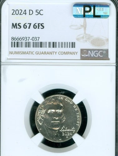 2024 D JEFFERSON NICKEL NGC MS67 FS PQ MAC PL SPOTLESS RARE .