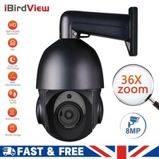 4K 8MP 36x Zoom PTZ Camera Outdoor Dome IR POE 2 Way Audio Auto Tracking UK