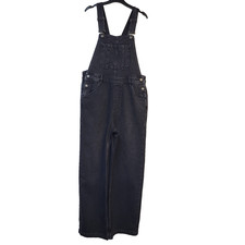 Fat Face Tetbury Dungarees Faded Black Wide Denim UK Women's Size 12 W30-32 L31