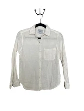 Rails Cream Casual Button Down Shirt Size XS Coastal Grandma Beach Bridal