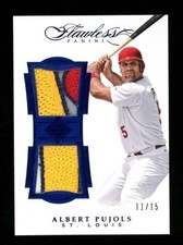 Albert Pujols 2017 Flawless Dual Game Used 5 CLR Jersey Patch Sapphire SP /15