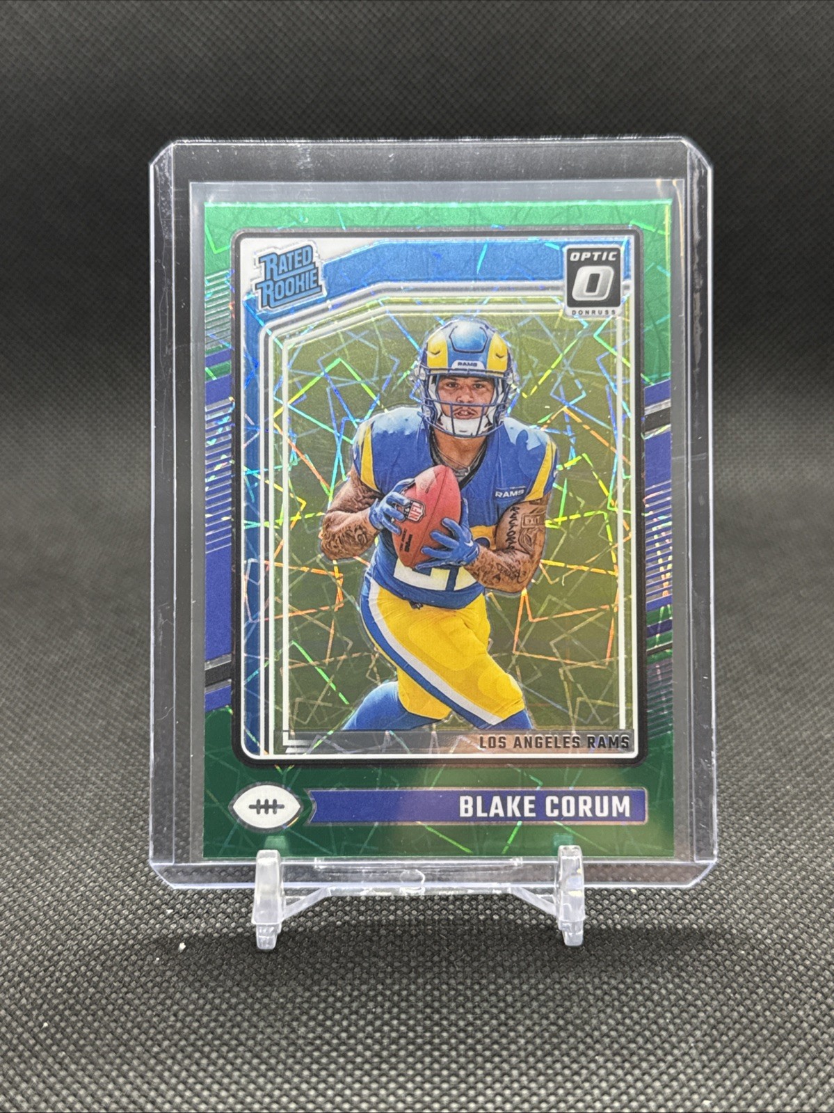 2024 Panini Donruss Optic - Rated Rookie Blake Corum #208 Green Velocity Prizm
