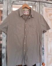 Mustang Herren Hemd Kurzarm L/XL grau/weiß g...